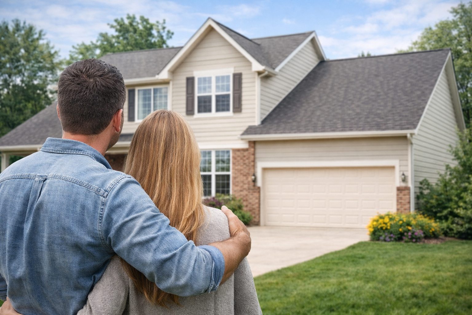 couple considering an asphalt roof replacement